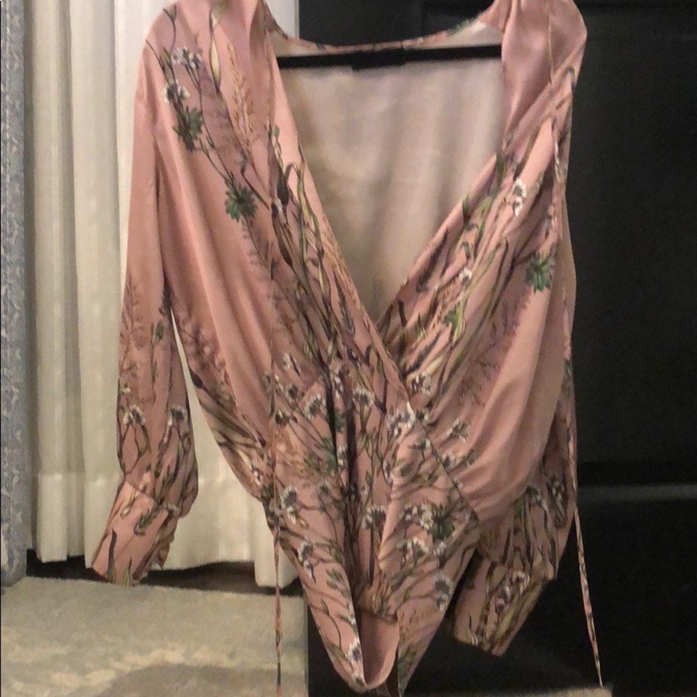 Zara Silk Floral Bodysuit